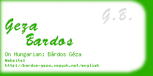 geza bardos business card